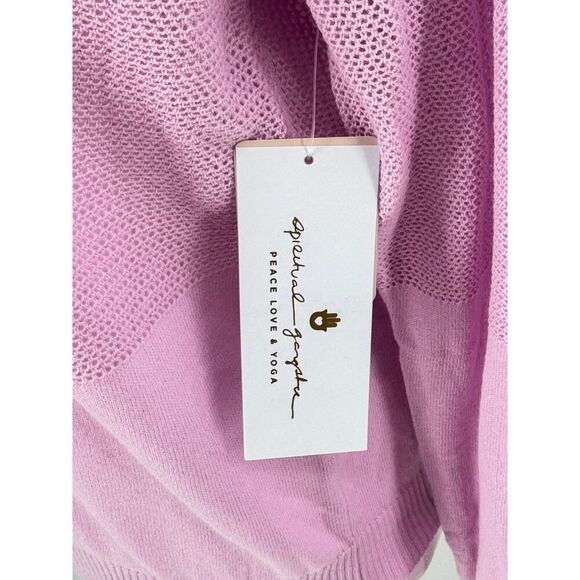 💜✨ NWT Spiritual Gangster On The Go Sweater Lavender Mesh Panel Size S Lilac - Picture 3 of 13